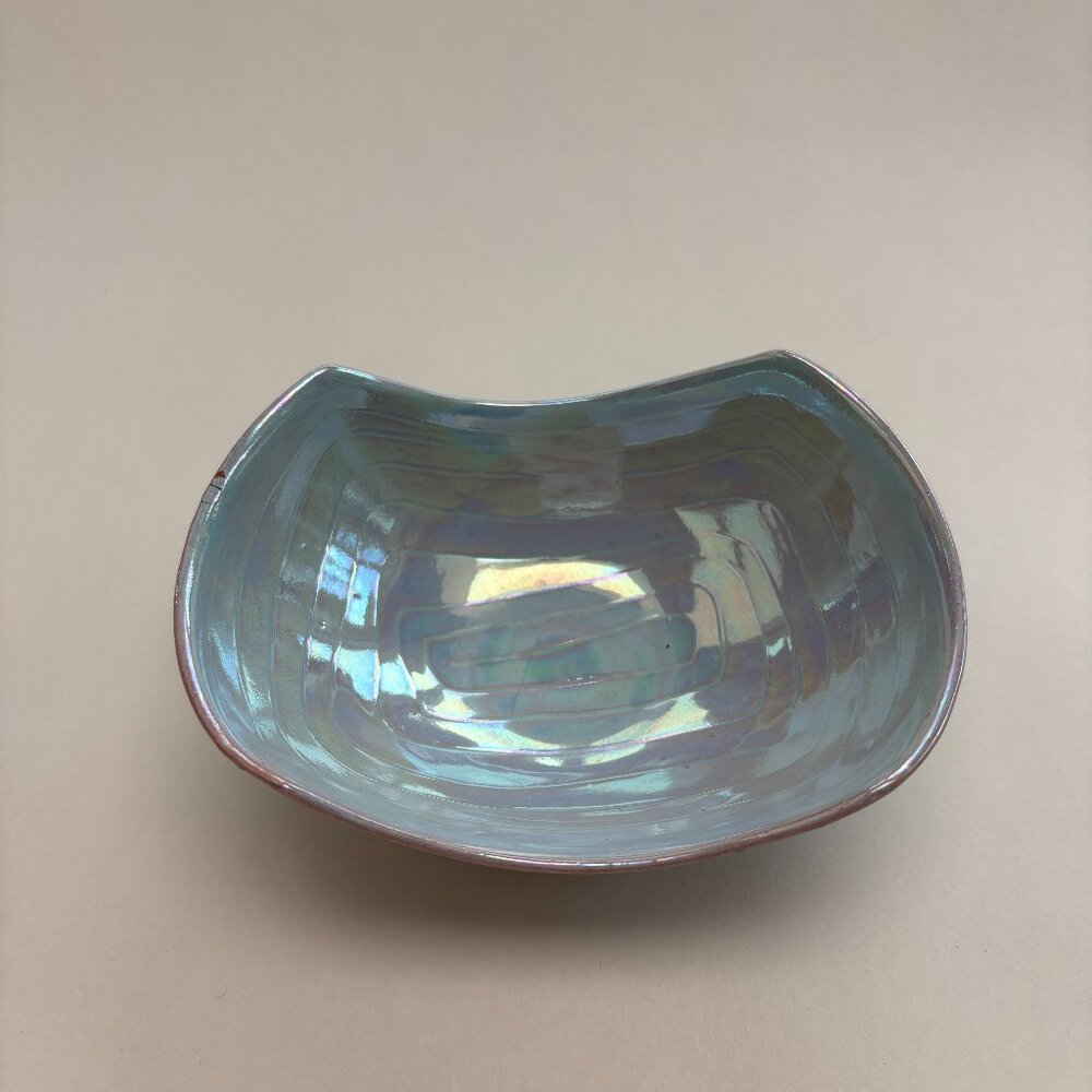 Pearlescent Blue toned Ceramic Decorative Bowl